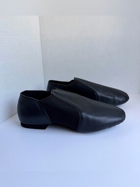 Stelle Black Leather Dance Shoes Jazz Hip Hop Slip On Split Sole Size 6.5